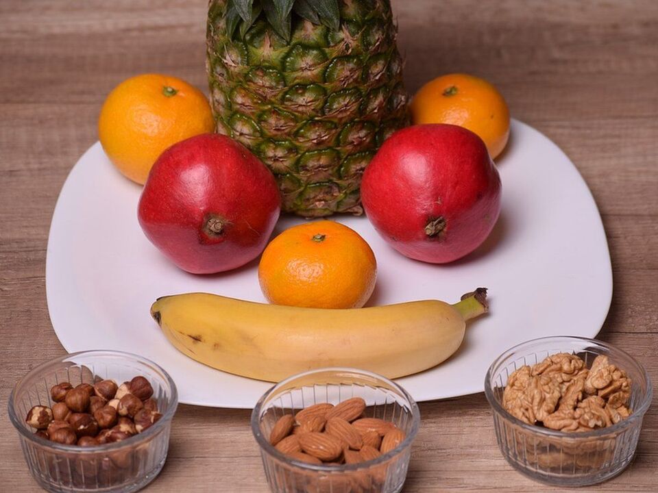 frutas e nozes para aumentar a potência