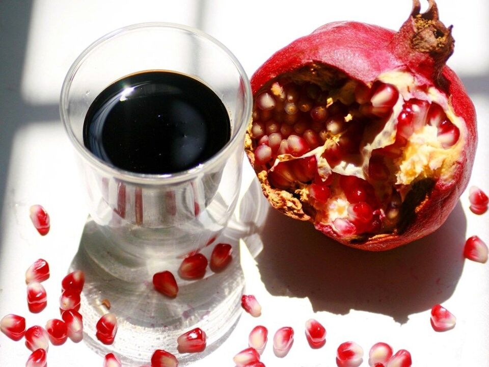 suco de romã para aumentar a potência
